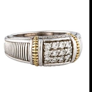 Judith Ripka Sterling And 18k Diamond Ring